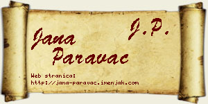 Jana Paravac vizit kartica
